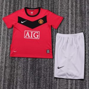 Retro Kids 10 11 Manchester United Home Jersey - Front