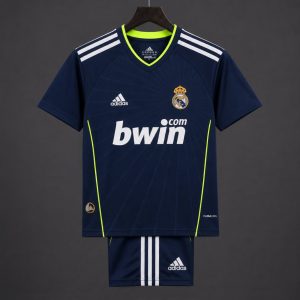 Retro Kids 10 11 Real Madrid Away Navy Jersey - Front