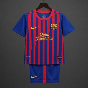 Retro Kids 11 12 FC Barcelona Home Jersey - Front