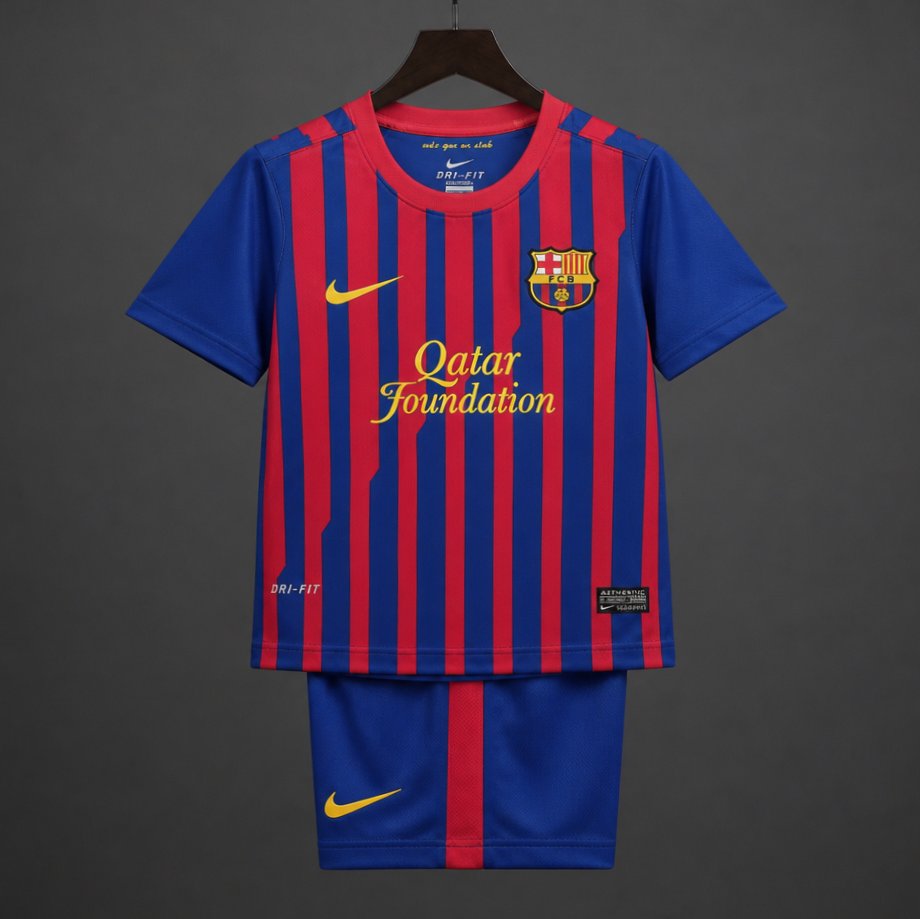 retro kids 11 12 fc barcelona home jersey front Retro Kids 11 12 FC Barcelona Home Jersey - Front