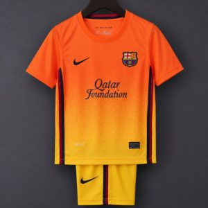 Retro Kids 12 13 FC Barcelona Away Jersey - Front