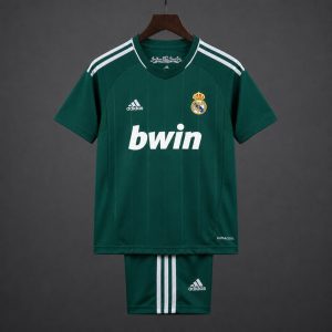 Retro Kids 12 13 Real Madrid Third Green Jersey - Front