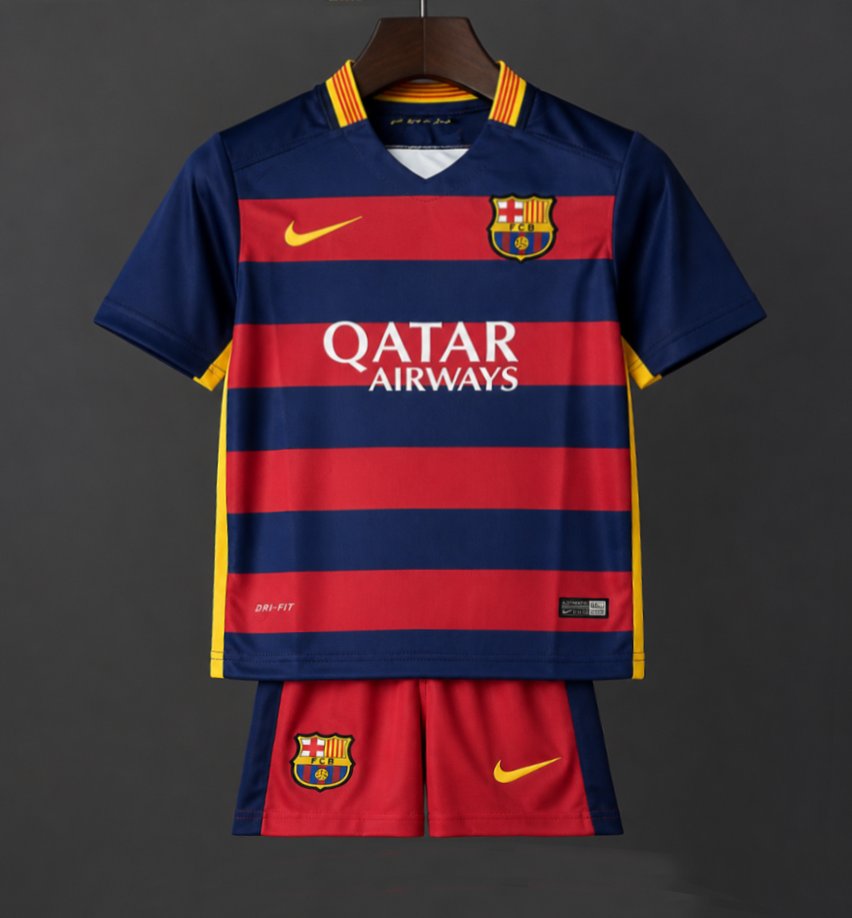 retro kids 15 16 fc barcelona home jersey front Retro Kids 15 16 FC Barcelona Home Jersey - Front