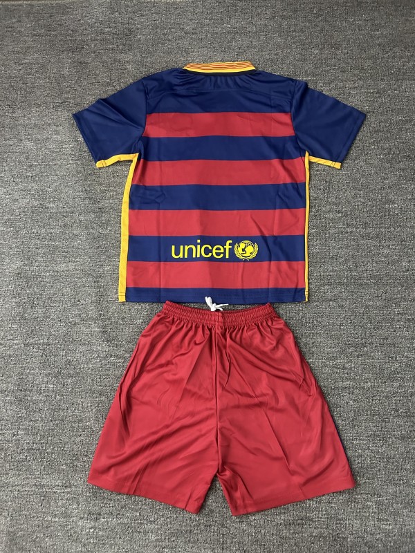 retro kids 15 16 fc barcelona home jersey back Retro Kids 15 16 FC Barcelona Home Jersey - Back