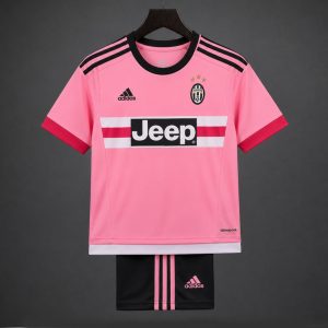 Retro Kids 15 16 Juventus Away Pink Jersey - Front