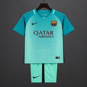 Retro Kids 16 17 Barcelona Third Away Jersey - Front