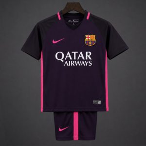 Retro Kids 16 17 FC Barcelona Away Jersey - Front