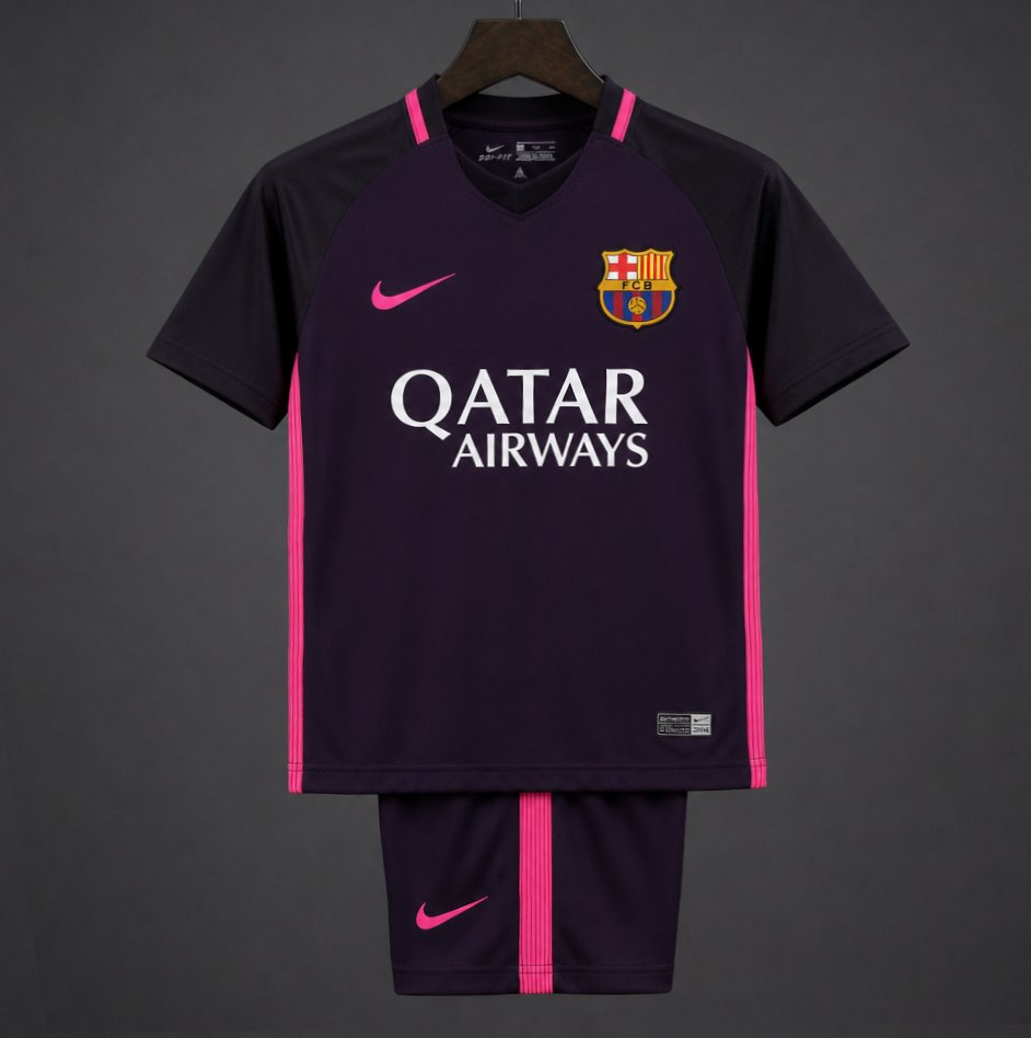 retro kids 16 17 fc barcelona away jersey front Retro Kids 16 17 FC Barcelona Away Jersey - Front