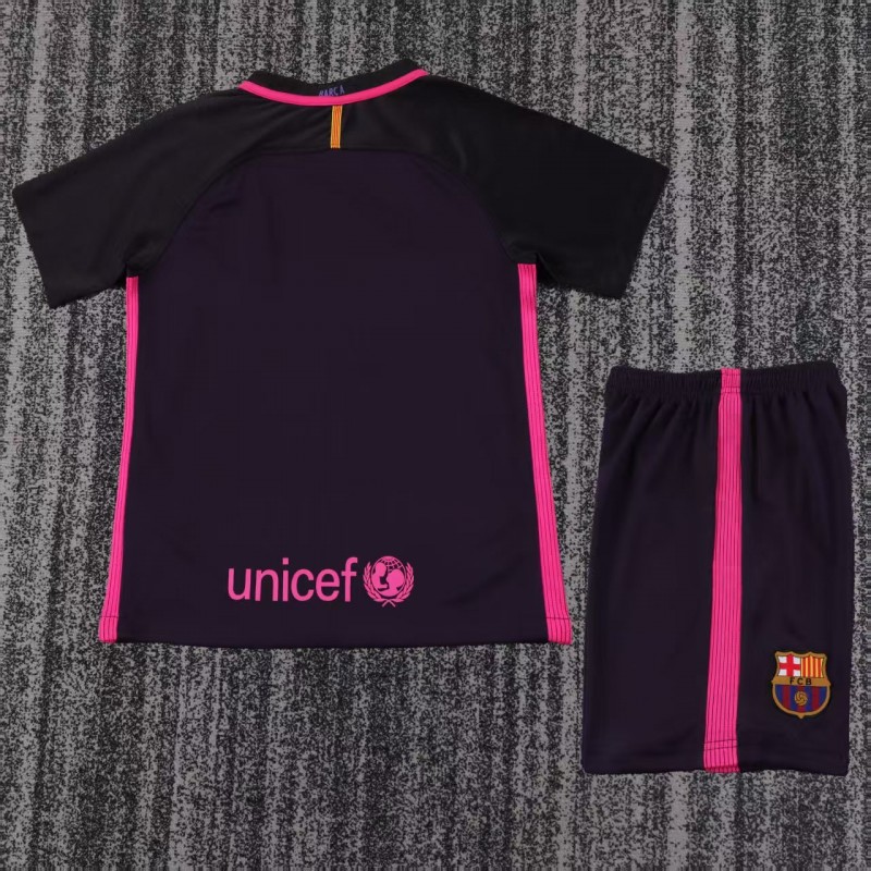retro kids 16 17 fc barcelona away jersey back Retro Kids 16 17 FC Barcelona Away Jersey - Back