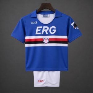 Retro Kids 1990 91 Sampdoria Home Jersey - Front