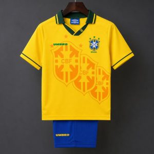 Retro Kids 1994 Brazil Home Jersey - Front