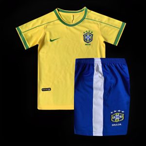 Retro Kids 1998 Brazil Home Jersey - Front