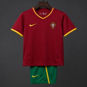 Retro Kids 2000 Portugal Home Jersey - Front