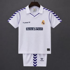Retro Kids 88 90 Real Madrid Home Jersey - Front