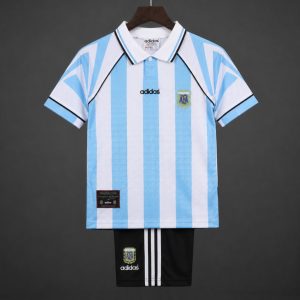 Retro Kids 96 97 Argentina Home Jacquard Jersey - Front