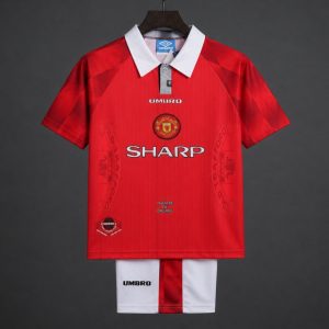 Retro Kids 96 97 Manchester United Home Jersey - Front