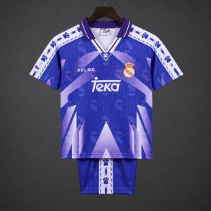 Retro Kids 96 97 Real Madrid Away Jersey - Front