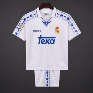 Retro Kids 96 97 Real Madrid Home Jersey - Front
