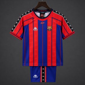 Retro Kids 97 98 Barcelona Home Jersey - Front