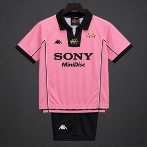 Retro Kids 97 98 Juventus Pink Away Jersey - Front