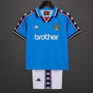 Retro Kids 97 98 Manchester City Home Jersey - Front