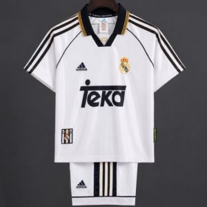 Retro Kids 98 00 Real Madrid Home Jersey - Front