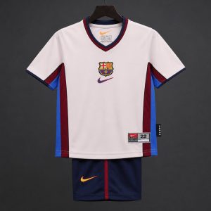 Retro Kids 98 99 Barcelona Away Jersey - Front