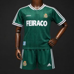 Retro Kids 99 00 Deportivo de La Coruna Away Green Jersey - Front