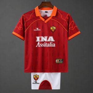 Retro Kids 99 00 Roma Home Jersey - Front
