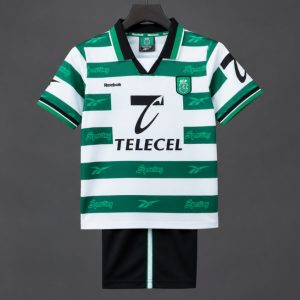 Retro Kids 99 00 Sporting Lisbon Home Jersey - Front