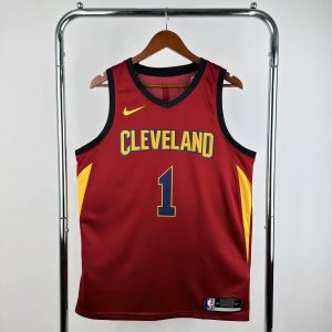 2017 Season Cleveland Cavaliers Burgundy #1 James Harden Jersey - Image 1