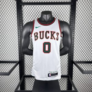 New arrivals 2018 Season Milwaukee Bucks Retro #0 Damian Lillard Jersey - Image 1