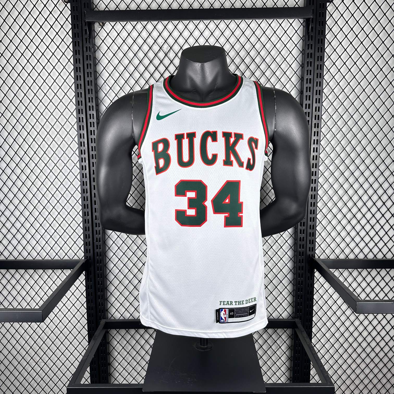 2018 season milwaukee bucks retro #34 giannis antetokounmpo jersey image 1 2018 Season Milwaukee Bucks Retro #34 Giannis Antetokounmpo Jersey - Image 1