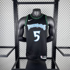 New arrivals 2018 Season Retro Minnesota Timberwolves Black #5 Anthony Edwards Jersey - Image 1