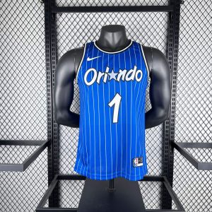 New arrivals 2019 Season Orlando Magic Retro Blue Pinstripe #1 Penny Hardaway Jersey - Image 1