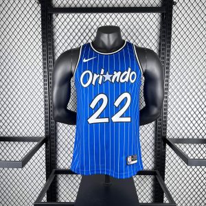 New arrivals 2019 Season Orlando Magic Retro Blue Pinstripe #22 Franz Wagner Jersey - Image 1
