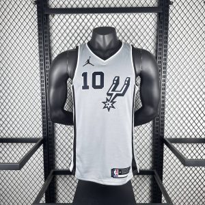 2021 Season San Antonio Spurs Gray Jordan Edition #10 Jeremy Sochan Jersey - Image 1