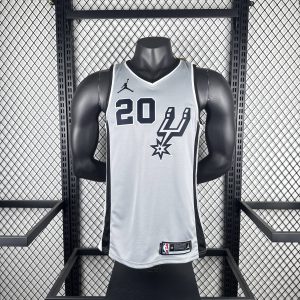 New arrivals 2021 Season San Antonio Spurs Gray Jordan Edition #20 Manu Ginobili Jersey - Image 1
