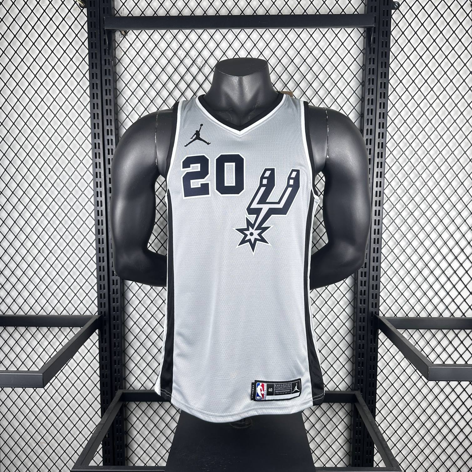2021 season san antonio spurs gray jordan edition #20 manu ginobili jersey image 1 2021 Season San Antonio Spurs Gray Jordan Edition #20 Manu Ginobili Jersey - Image 1