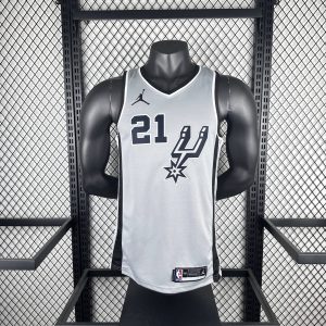 New arrivals 2021 Season San Antonio Spurs Gray Jordan Edition #21 Tim Duncan Jersey - Image 1