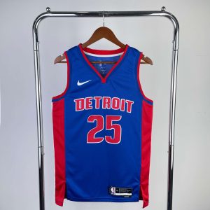 2023 Season Detroit Pistons Away Blue #25 Derrick Rose Jersey - Image 1