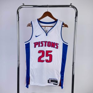 2023 Season Detroit Pistons White #25 Derrick Rose Jersey - Image 1