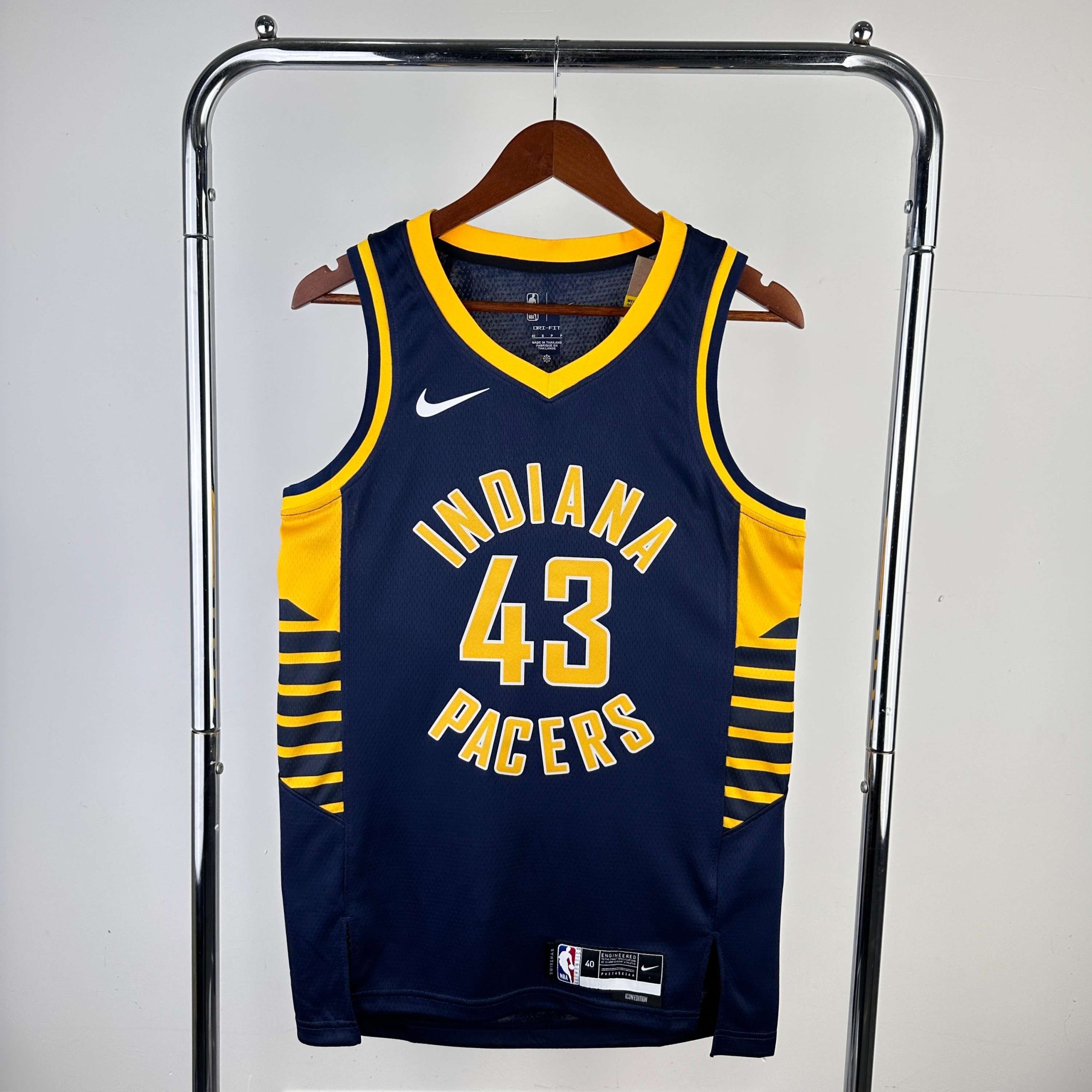 2023 season indiana pacers away navy blue #43 pascal siakam jersey image 1 2023 Season Indiana Pacers Away Navy Blue #43 Pascal Siakam Jersey - Image 1