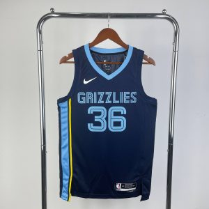 2023 Season Memphis Grizzlies Away Navy Blue #36 Marcus Smart Jersey - Image 1