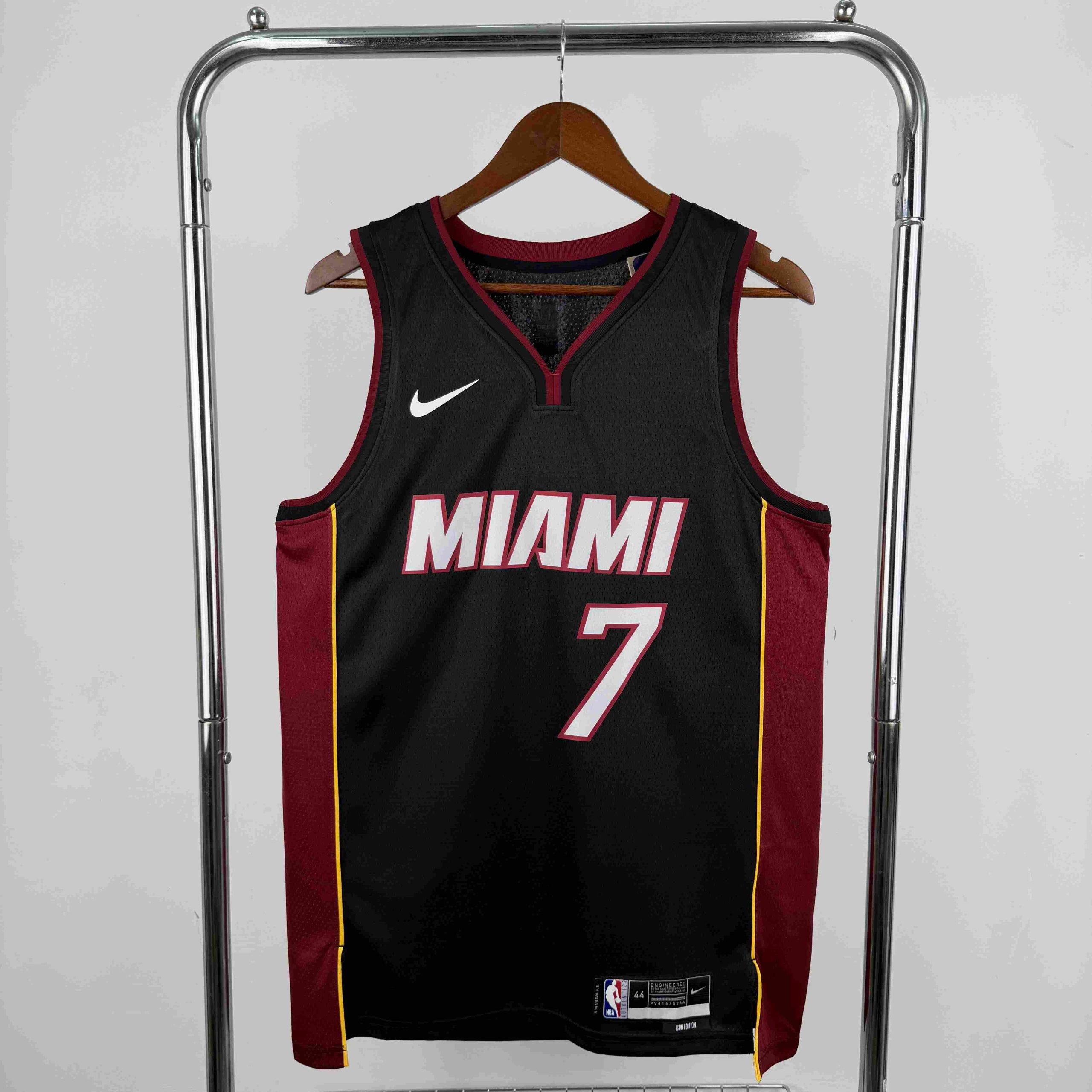 2023 season miami heat v neck black #7 giannis antetokounmpo jersey image 1 2023 Season Miami Heat V-Neck Black #7 Giannis Antetokounmpo Jersey - Image 1