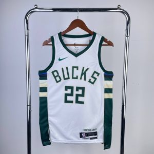 2023 Season Milwaukee Bucks Home White #22 Khris Middleton Jersey - Image 1