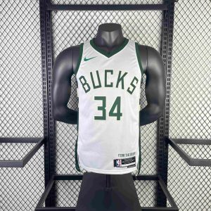 2023 Season Milwaukee Bucks Home White #34 Giannis Antetokounmpo Jersey - Image 1