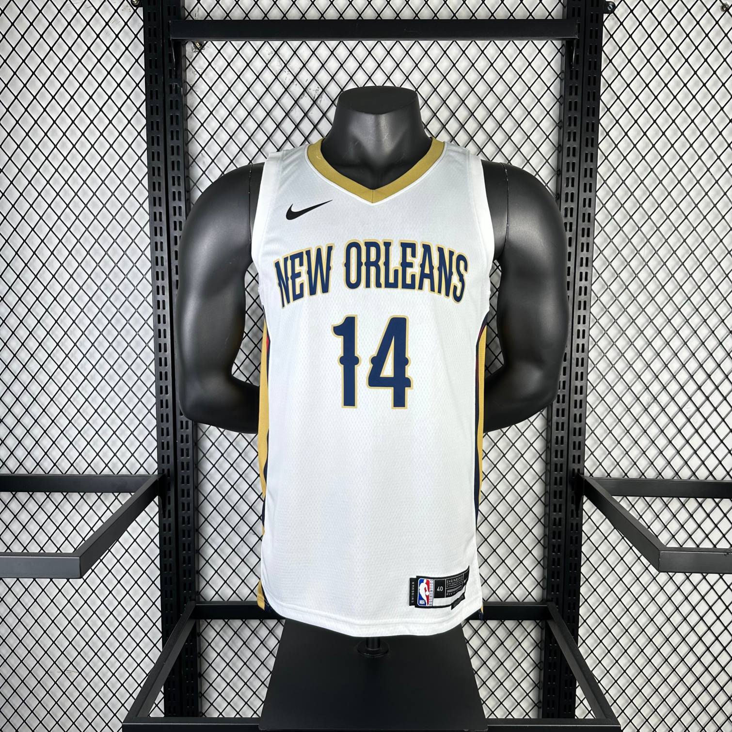 2023 season new orleans pelicans home white #14 brandon ingram jersey image 1 2023 Season New Orleans Pelicans Home White #14 Brandon Ingram Jersey - Image 1