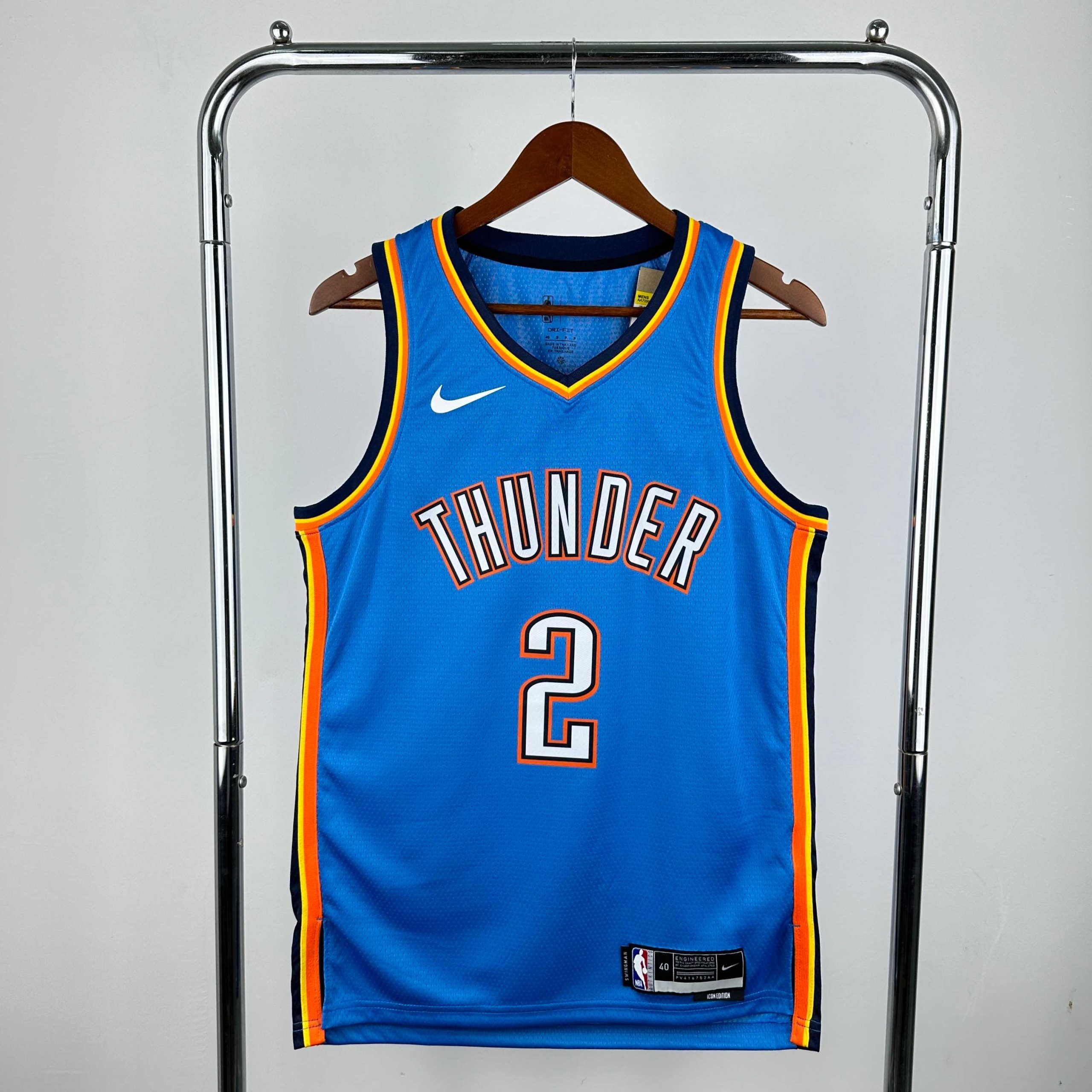 2023 season oklahoma city thunder blue #2 shai gilgeous alexander jersey image 1 2023 Season Oklahoma City Thunder Blue #2 Shai Gilgeous-Alexander Jersey - Image 1