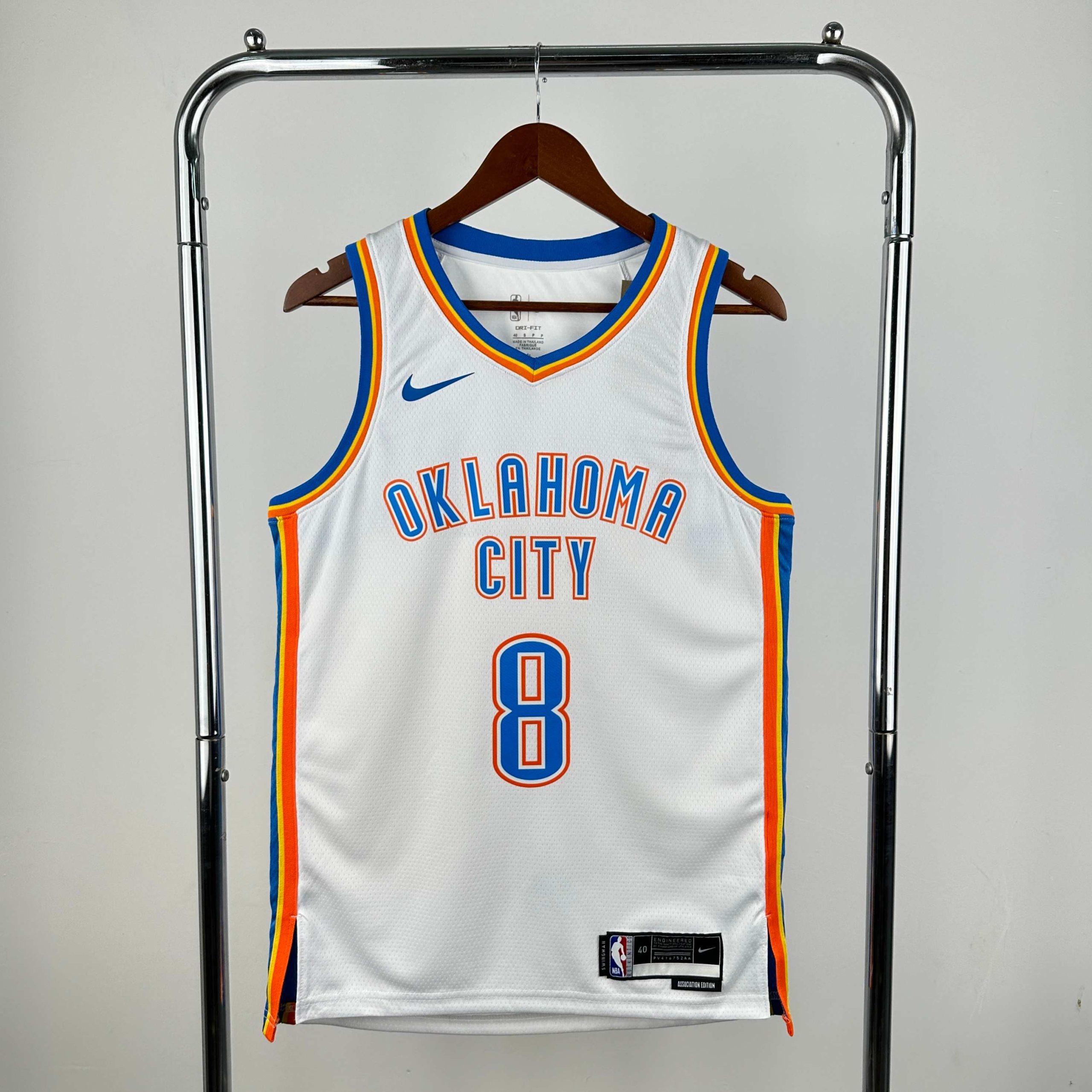 2023 season oklahoma city thunder white #8 jalen williams jersey image 1 2023 Season Oklahoma City Thunder White #8 Jalen Williams Jersey - Image 1